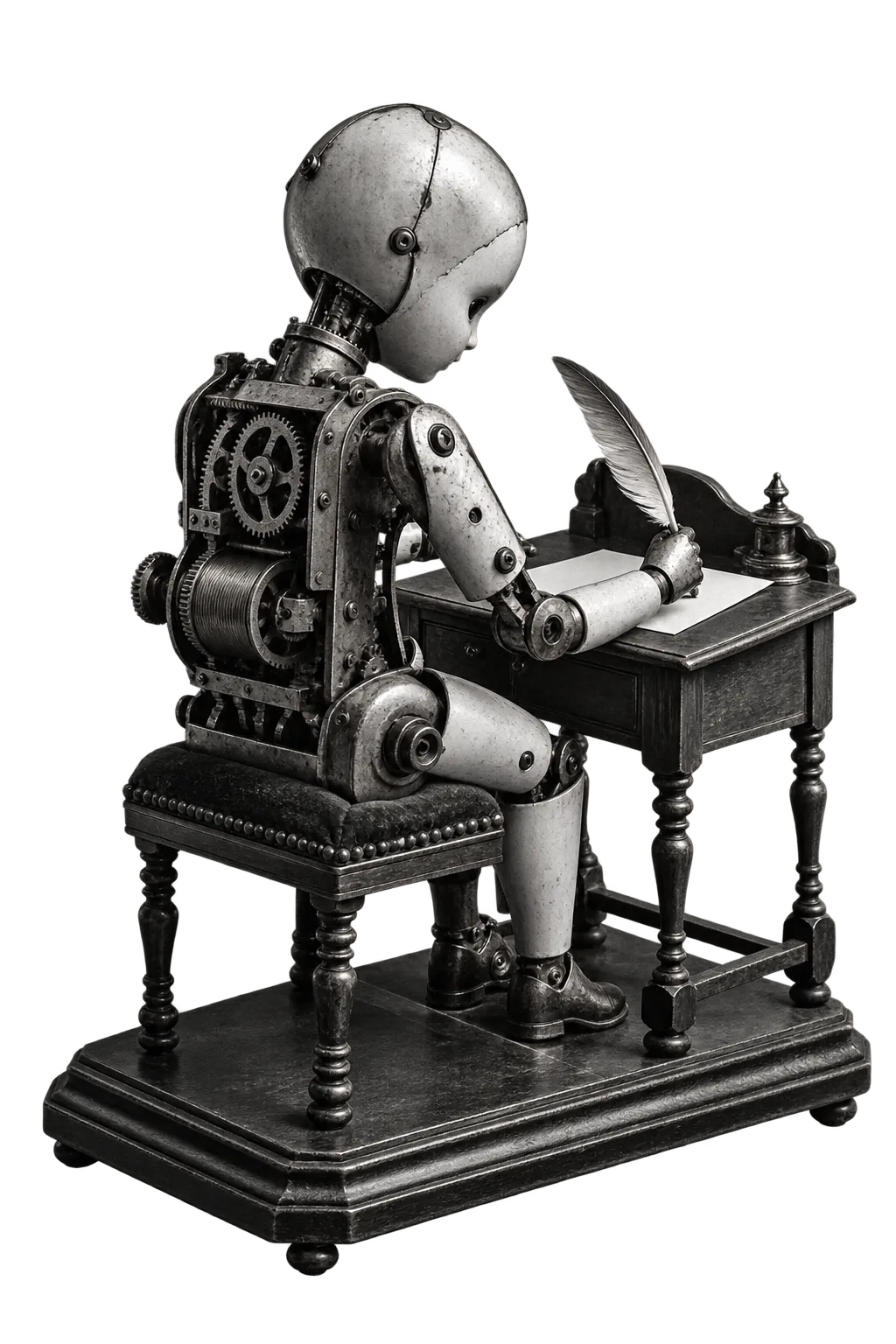 Illustration en noir et blanc, générée par IA